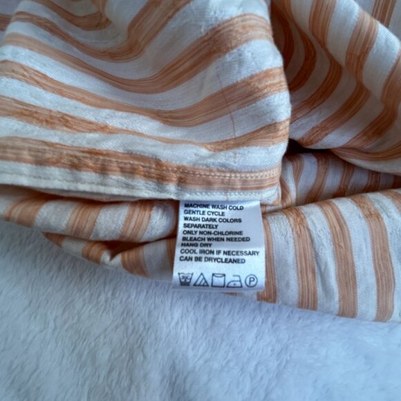 Tommy Bahama Mens Striped Long-Sleeve Button-Down Shirt Medium Peach Silk Blend - Picture 4 of 7